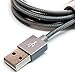 Apple MFi Certified - Lightning to USB Braided Cable with Aluminum Housing Color: Grey
