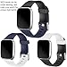 Wepro Bands Compatible with Fitbit Versa/Versa 2/Versa Lite SE SmartWatch for Women Men, Sports Replacement Wristband Strap for Fitbit Versa Watch, Small, Black, Navy Blue, White