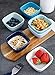 Sweese 513.003 Porcelain 7oz Dipping Bowls, Sauce Dishes, Square Ramekins, Souffle Dishes Set of 6, Cool Assorted Colors