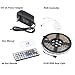 Lampwin RGB LED Strip Light Kit with 16.4FT DC 12V Flexible IP65 Waterproof 300 Units SMD 3528 Color Changing LED Rope Light, Multi-color 44 Key IR Remote Controller, DC 12V 2A Power Supply Adapter
