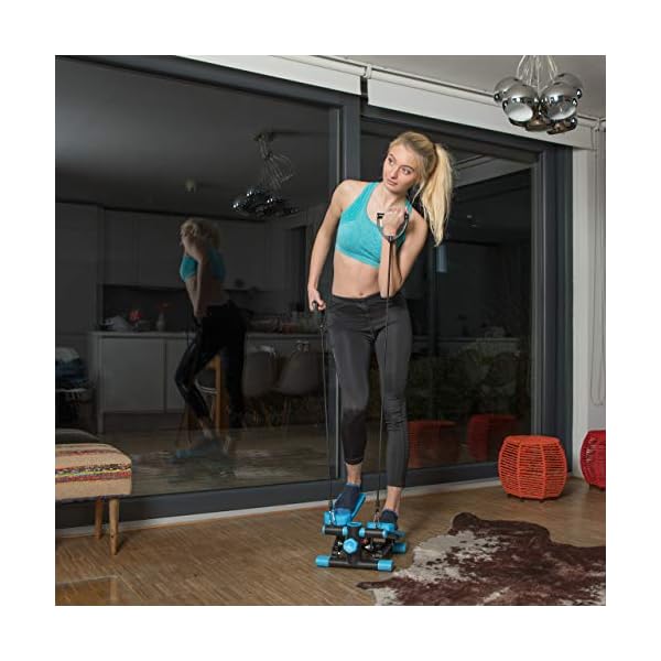 Relaxdays-Unisex-Stepper-Adjustable-Resistance-with-Expander-Speedometer-and-Step-Counter-Hxwxd-170-X-31-x-33-cm-Black-Blue-M Relaxdays Unisex Stepper, Adjustable Resistance, with Expander, Speedometer and Step Counter, Hxwxd: 170 X 31 x 33 cm…