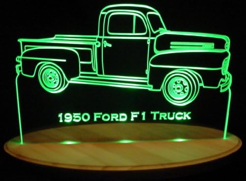 1950 Pickup F100 Acrylic Lighted Edge Lit 13" LED Truck Sign / Light Up Plaque 50 VVD3 USA Original