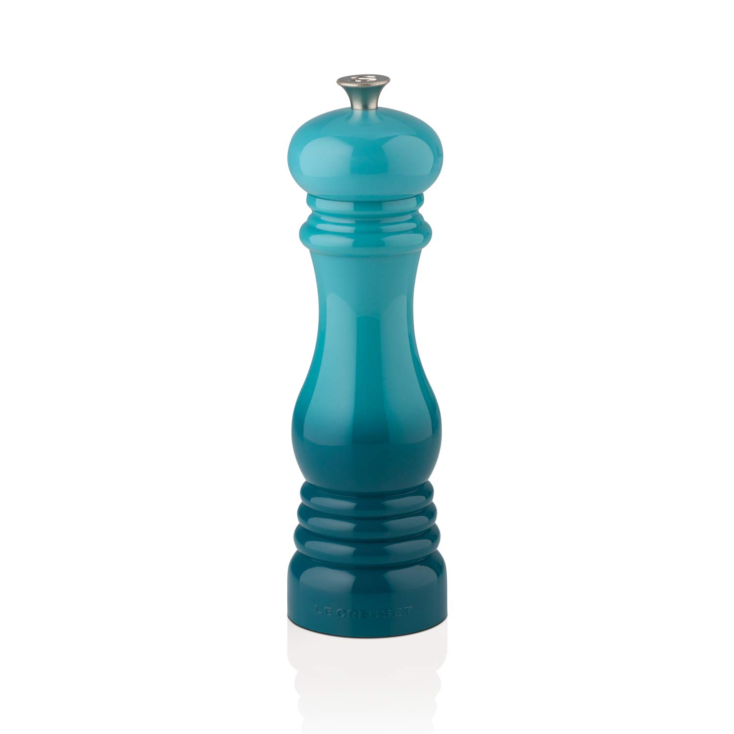 Le Creuset Classic Adjustable Salt Mill Grinder, Chip-Resistant ABS Plastic, Anti-Corrosion, 40g, 21 cm, Teal, 96002000490000