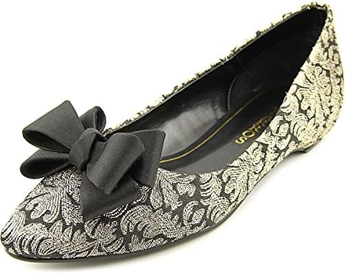 Caparros Womens Princess Pointed Toe Slide Flats, Blk/Gold, Size 6.5