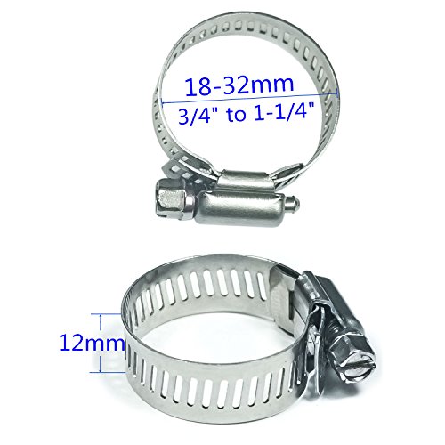 Water Pipe Clamps Stainless Steel Worm Gear Hose Clamps Assortment Kit 30 Piece