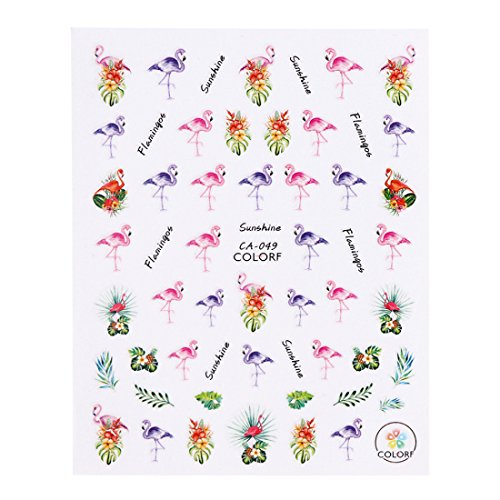 1 Sheets 3D Nail Sticker Palm Tree Green Black Summer Sticker DIY Adhesive Tips Nail Art Decorations Women Nail Decals CA049