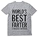 Tstars World's Best Farter Dad Shirt | Gift for New Dads Funny Father's Day Tshirt for Men 3X-Large Gray