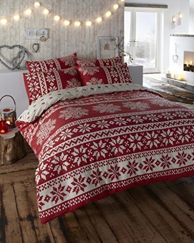 Innsbruck Flannelette Scandinavian Grey Super King Quilt Duvet Cover and 2 Pillowcase Brushed Cotton Bedding Bed Set, Blue by Innsbruck