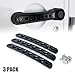 Xprite 3PCS Brushed Aluminum Side Door Handle Inserts & Cover Trim for 2007-2018 Jeep Wrangler JK JKU Sahara Rubicon 2 Door - Durable, Stylish Black Exterior Decoration