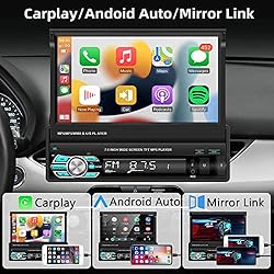 Podofo Single Din Car Stereo with Apple Carplay and