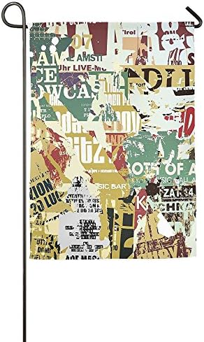 Weiheiwec 9 Grunge Style Collage Print Of Old Torn Posters Magazines Newspapers Paper Art Print Home Flag Garden Flag Demonstrations Flag Family Party Flag Match Flag 1218inch