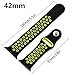 yearscase 38MM Soft Silicone Bracelet Sport Replacement Strap Wristband with Ventilation Holes for Apple Watch Nike+ and Apple Watch Series 1 2, M/L Size ( Black / Volt Yellow )