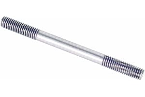 Small Parts-40580 303 Stainless Steel Stud, Ends Threaded Equally, Plain Finish, 3/8"-16 Threads, 6" Length, 1.25" Threaded Lengths, Made in US (Pack of 2)