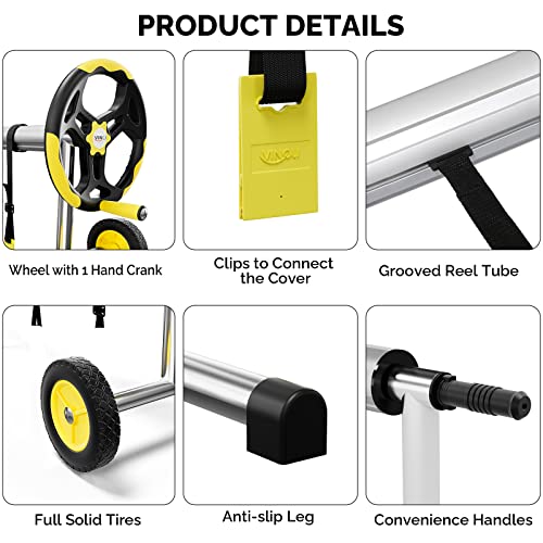 VINGLI Pool Reel Set 14 Feet Aluminum Inground Swimming Pool Solar