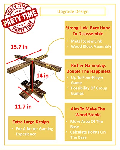 Hook and Ring Toss Game-Hookey Clash Adults Battle Fling Up to 4 Player Tabletop-Ring Game On A String Ringo- Clash Toss Game Clashtoss-Bar