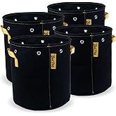 BudTrainer BudPots for Optimal Plant Growth | 7 Gallon Fabric Pots (26.5L) | 4-Pack | Metal Reinforced Rim - Sturdy & Never Collapses | Promotes Dense & Healthy Roots | Low Stress Training | Reusable