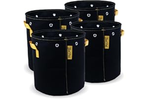 BudTrainer BudPots for Optimal Plant Growth | 7 Gallon Fabric Pots (26.5L) | 4-Pack | Metal Reinforced Rim - Sturdy & Never C