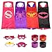 Munfa 4 Different Superheros Cape and Mask Costumes Set Includes Bonus Matching Wristbands for Kids