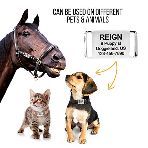 Slideon Dog Tags, No Jingle Aluminum Name Tags Personalized, Custom