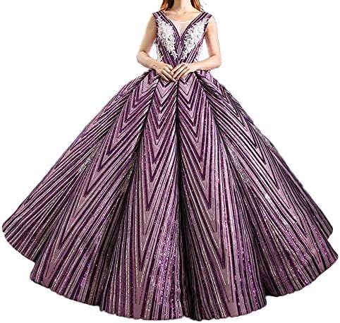 blacktiedress Sparkly Sequined Quinceanera Dresses Ball Gown Girls Formal Dress