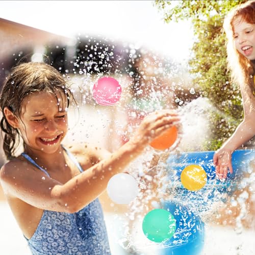Reusable Water Balloons, 16 Pcs Reusable Self-Seal Silicone Water Balloons and 1 Mesh Bag, Quick Fill Water Balloons for Kids and Adults, Water Toy for Kids and Adults