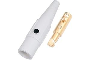 Marinco CLS20MB-B CLS Cam Type, Series 16 Inline, Single Pin Connector, 400 Amp, 600 Volt, 2-2/0 AWG, Male - White (B)