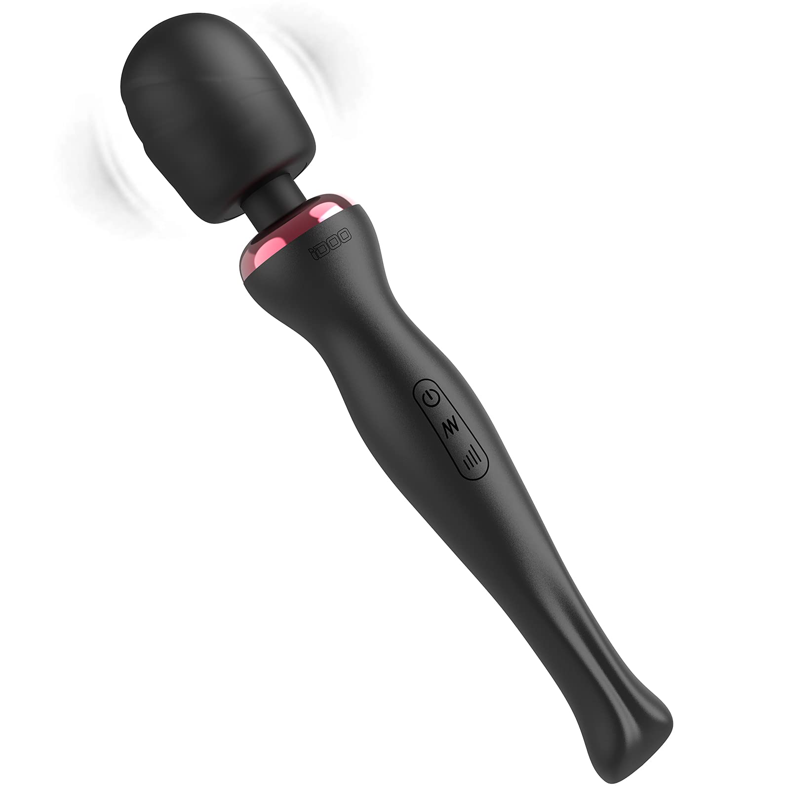 Wand Massager Cordless, iDOO Magic Wand Massager with Memory, Powerful Massage Vibrating Wand Waterproof with 5 Speeds 20 Mode, USB Rechargeable for Back Neck Shoulder Pain Relief, Black