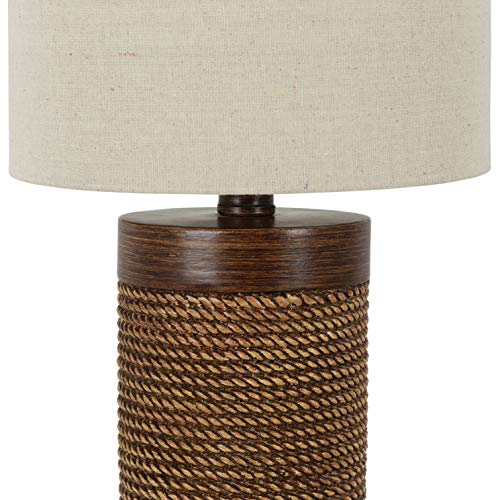 Decor Therapy TL15455 Cali Rope Wrapped Polyresin Accent Lamp, Natural