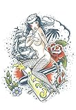 Extra Large Temporary Tattoo - Sailor (Arm - Half Sleeve)