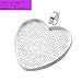 AKOAK 24 Pieces 25mm 1 Inch Diameter Shimmering Silver Heart Shape Pendant Trays Pendant Blanks Cameo Bezel Cabochon Settings for Photo Charm or Cabochon