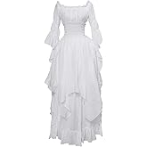 NSPSTT Victorian Dress Renaissance Costume Women Gothic Witch Dress Medieval Wedding Dress