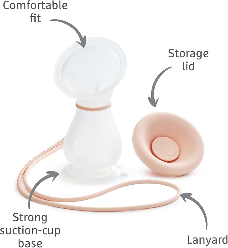 Silikon-Milchpumpe, manuelle Stillpumpe, fasst bis zu 120 ml Milch, ergonomisches Design und einfach zu bedienen, Still- und Baby-Essentials