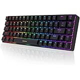 NACODEX 68 Key 65% Hot swappable Mechanical Keyboard, 2.4G Wireless/Bluetooth/Wired RGB Backlit Keyboard, 1900mAh Programmabl