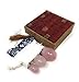THY COLLECTIBLES Set of 3 Drilled Yoni Eggs Rose Crystal Quartz Jade Egg for Kegel Exercise Pelvic Floor Muscles Vaginal Exercise Ben Wa Ball Health Care for Women Brocade Gift Box & Pouch