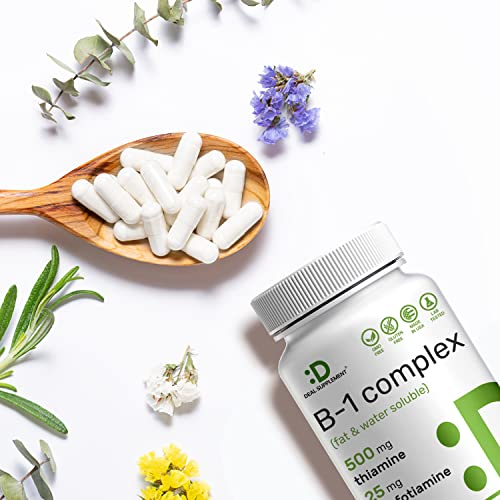Vitamin B1 500mg with Benfotiamine, 240 Capsules 2 in 1 Enhanced