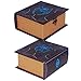 Grimoire Pro Tour, Cipher| Wooden Spellbook Style Fabric Lined Portable Deck Box for MTG, Yugioh, and Other TCG | 350+ Card Capacity