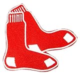 NEW Boston Red Sox 3 inch SOCKS Iron on Sew Applique Embroidered patches
