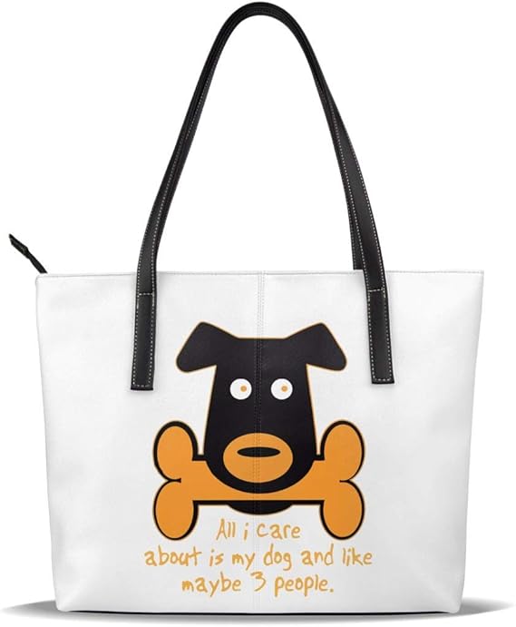 Amazon ハンドバッグ トートバッグ レザー 犬柄 斜めがけバッグ 手提げバッグ ビジネスバッグ 大容量 大きめ 防水 ショルダバッグ Ol 出張 旅行 通勤 Pc収納可能 多機能 ファスナー付き2way フォーマル 肩掛け Zhz ハンドバッグ