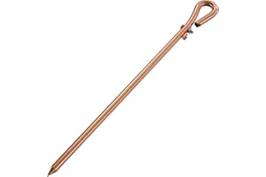 MOKIKUBA Portable Ground Rod - Copper Electrical Grounding Pin with Ground Wire Lug| Great for Electric Fences,Antennas,Satellite Dishes,Ground Post Pin,Tie Out Stake (Set of 1 Ground Pin)