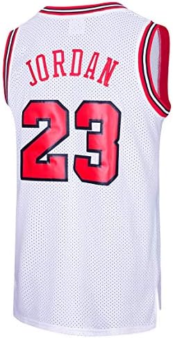 RAAVIN Legend Mens #23 Basketball Jersey Retro Athletics Jersey Red White Black/Strip S-XXXL
