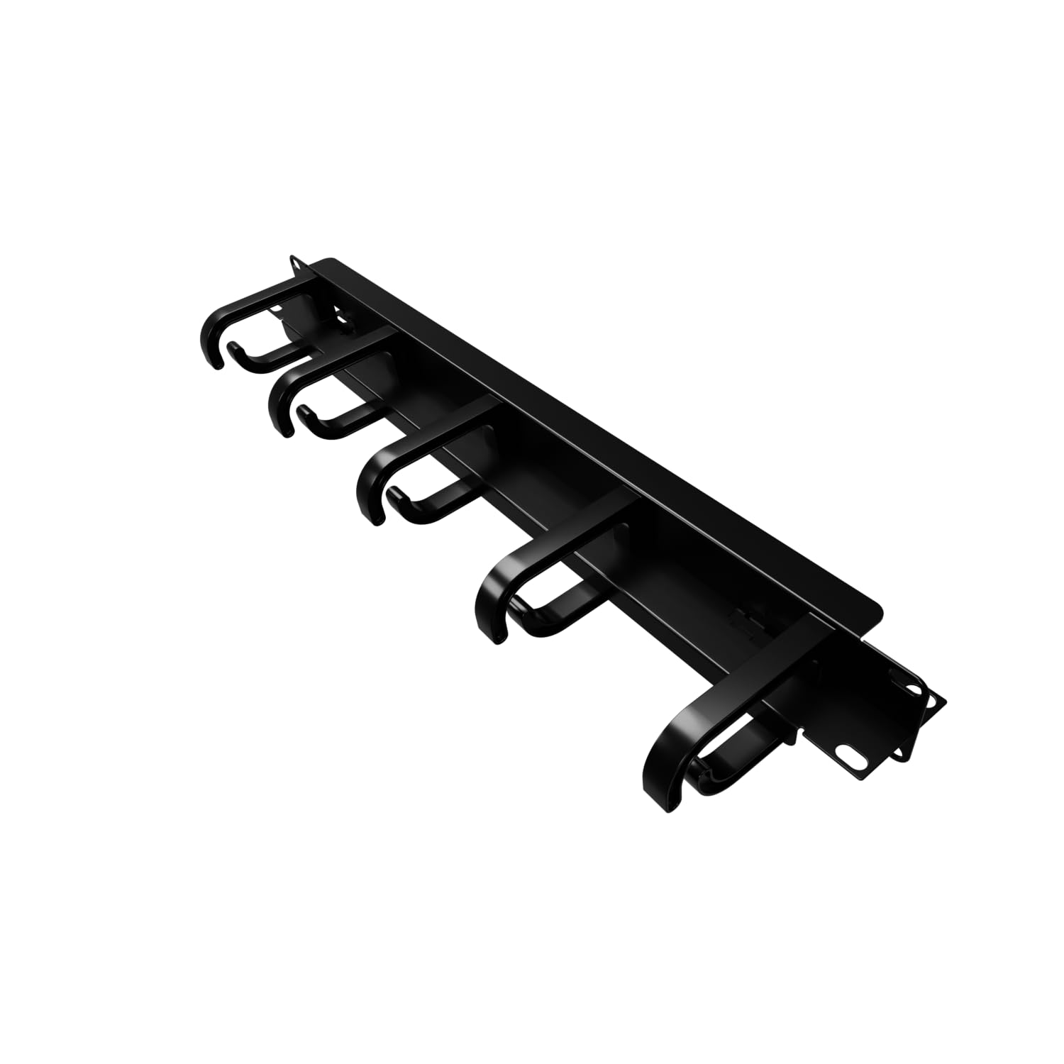 rhinocables Cable Management Bar for Patch Panel, Cable Rack, Mount Use - Cable Tidy Rack Accessory, Cable Organisers for Home - (19" 1U)