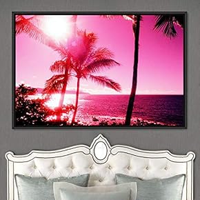 signwin Framed Canvas Wall Art Palm Tree Colorful...