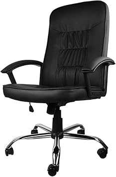 Amazon Com Smugdesk Office Chair Ergonomic Bonded Leather Height Adjustable Computer Desk Chair Black Furniture Decor