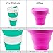 CREATELIFE Collapsible Travel Cup - Multifunctional Silicone Folding Camping Cup Sport bottle with Lids - Expandable Scald-proof Drinking Cup - BPA Free, Portable Bottle (Teal)