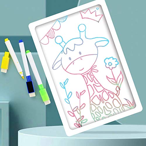 Alagoo Draw with Light Fun and Developing Toy, Double Side Drawing Board with Draw with Light in Dark & Swabble Sketchpad 2 Functions Toys Gifts