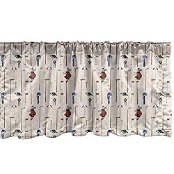 Ambesonne Golf Window Valance, Club and Ball Sport