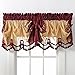 GoodGram Danbury Embroidered Window Treatments Assorted Colors and Sizes (Burgundy, Single Valance)