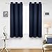 Deconovo Blackout Grommet Curtains - Oeko-TEX Certified Thermal Insulated, Noise-Reducing, Drapes, Sustainable & Easy Care for Bedroom, Living Room, Office - Navy Blue, 42W x 63L Inch