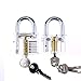 Hancel 6-Pack Lock Set Transparent Training Cutaway Crystal Pin Tumbler Keyed Padlock for Locksmith Practice (6-pack)