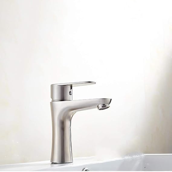 Grifo de acero inoxidable para lavabo caliente y frío, cintura pequeña